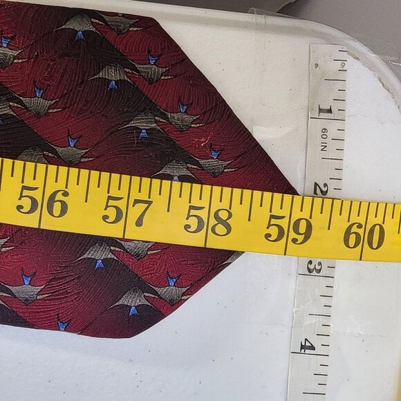 The Nature Conservancy Angelfish Mens Silk Dress Tie Red Fishing Beach 59X4 - Picture 8 of 8